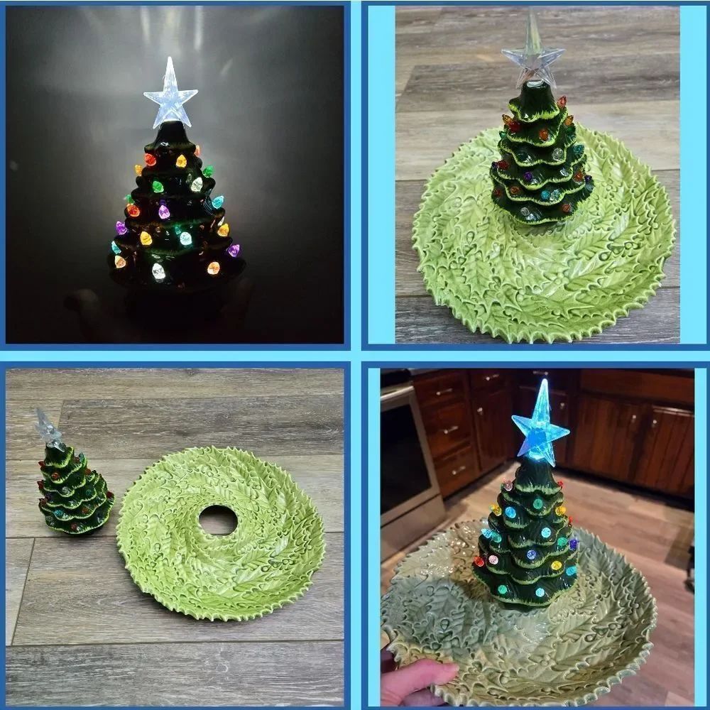 Ceramic tree and serving bowl dish holiday center piece